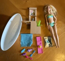 Barbie Spa Fizzy Bath Set Doll And Accessories Set