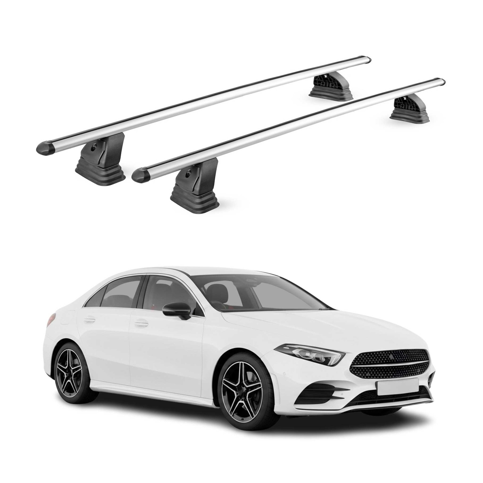 Barres de toit aérodynamiques en aluminium silencieux pour Mercedes Classe A V177