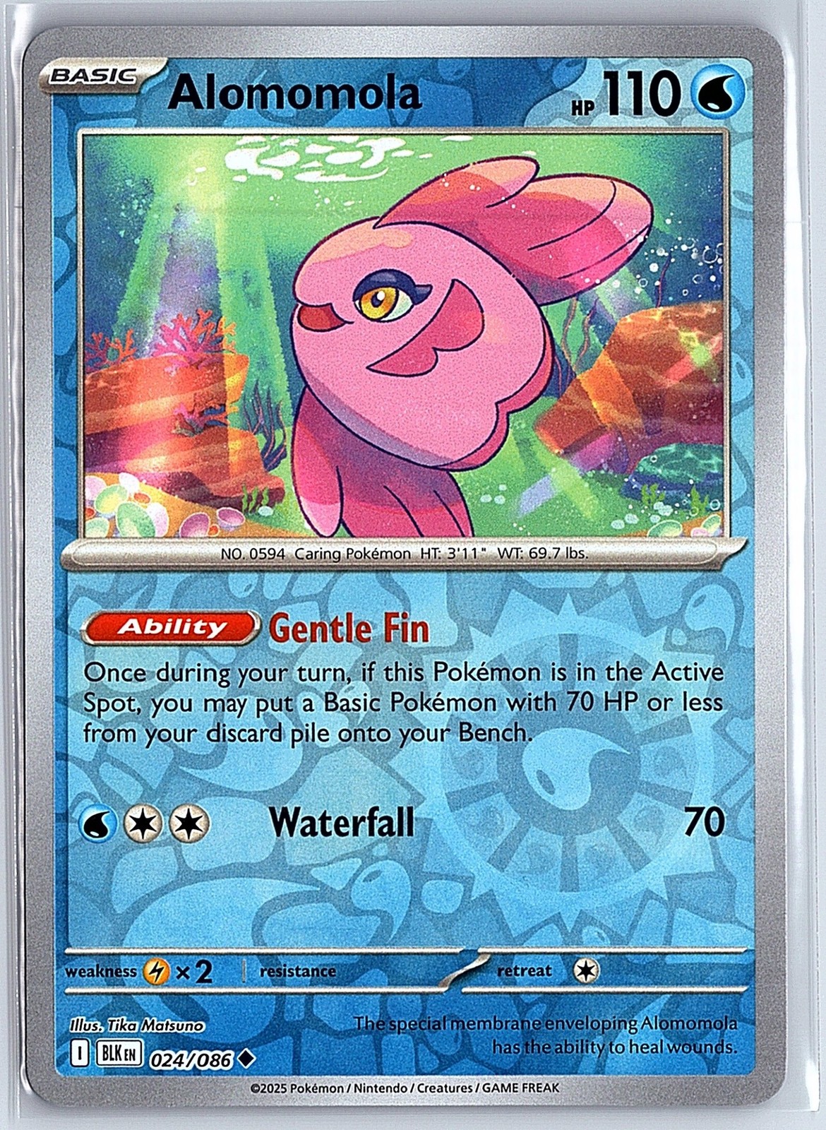 2025 Pokemon SV Black Bolt - BLK EN Alomomola Reverse Holo Uncommon #024/086