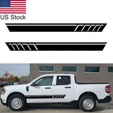 2pcs 70.5'' Black Sport Racing Car Body Door Side Skirt Vinyl Decal Stickers