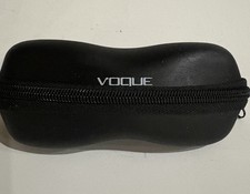 Vogue Authentic Semi-Hard Zipper Eyeglass/Sunglass Case Medium-Large Size BLACK