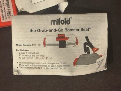 Mifold Grab and Go Car Booster Seat Slate Grey for sale online | eBay