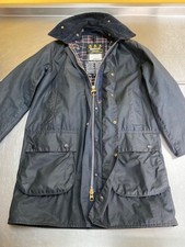 Barbour Border C38 Mens M 46in 1991 Vintage Blue Waxed Waterproof Jacket