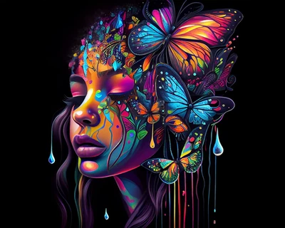 DIY Paint by Numbers Colorful Girl Paint by Number for Adults Beginner and Kids