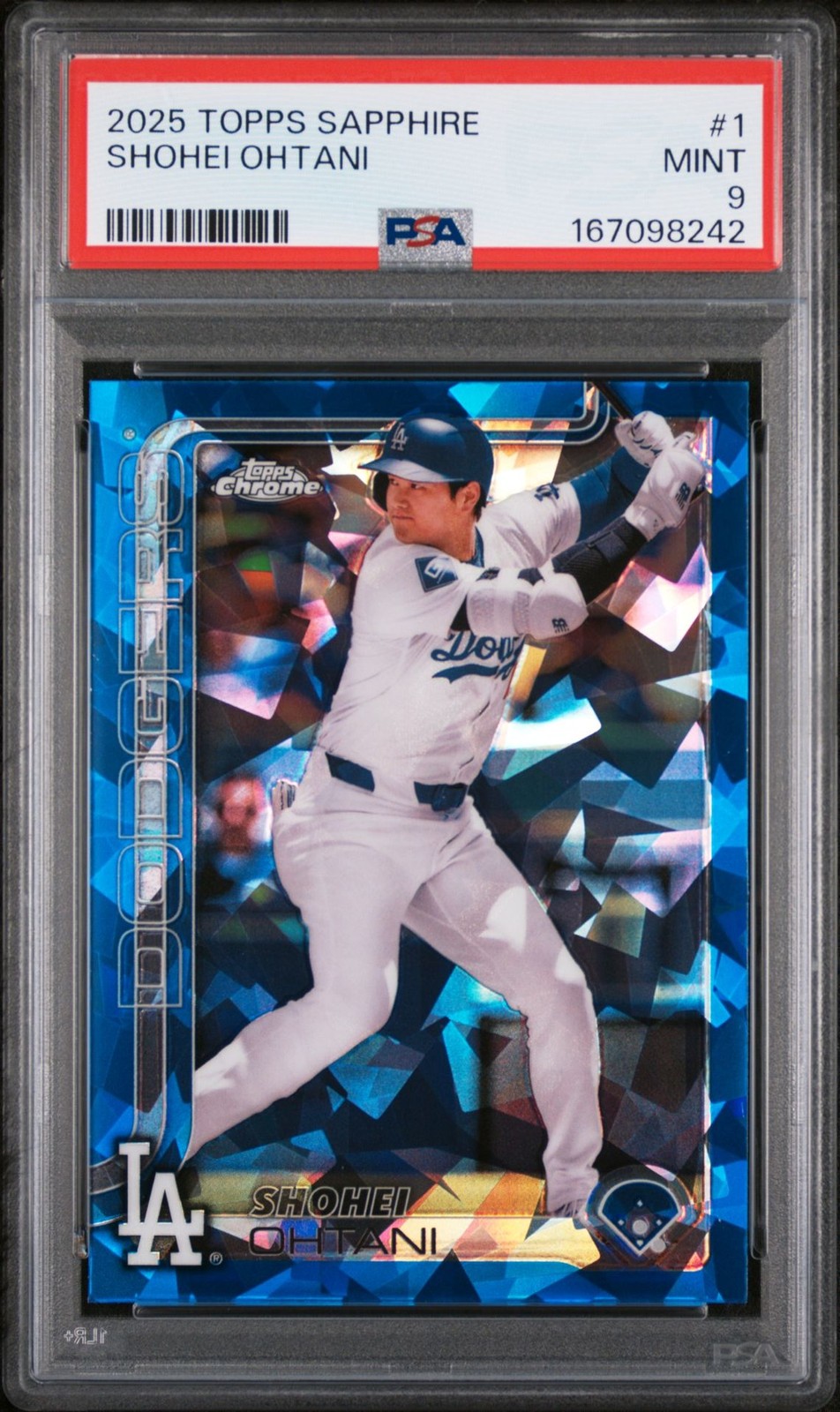 2025 Topps Chrome Sapphire Baseball Shohei Ohtani Base Sapphire #1 PSA 9