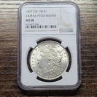 1897 Top-100 Morgan Silver Dollar NGC AU58 VAM-6A Pitted Reverse Popular Variety