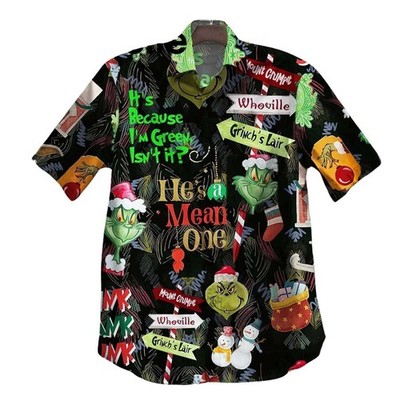 The Grinch Christmas He8217s Mean One Hawaiian Shirt