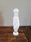 Vintage Avon White Milk Glass Perfume Bottle Swirl Decanter Gold Trim 7.5"