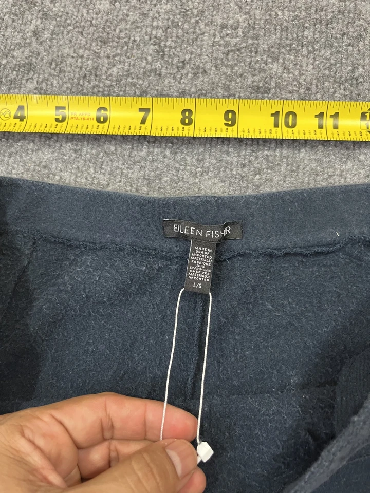 Eileen Fisher Pant L Tencel Organic Cotton Fleece Cozy Minimalist Scandi Lounge - Image 4 of 4