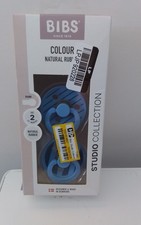 Bibs Colour Natural Rubber Pacifiers Blue Size 2 ,4 Months 2 Count