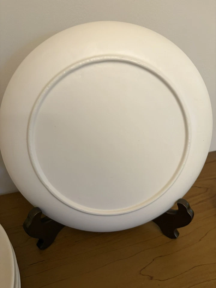 Set Of 4 Off-White 9.25” Ceramic Divided Fondue/Sushi Plates - Image 3 of 4