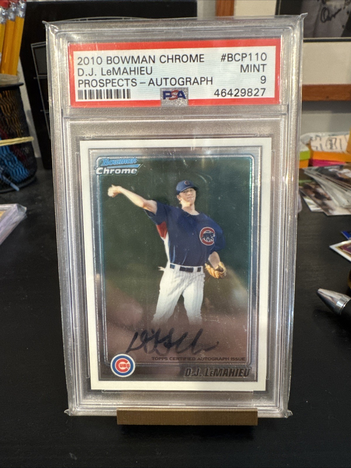Dj LeMahieu 2010 Bowman Chrome Auto Prospects PSA 9 BCP110