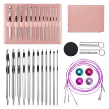 AIYUNDI Tunisian Crochet Hooks Set with Cable, 3mm-10mm Size