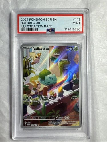 2024 Pokémon Stellar Crown Bulbasaur #143/142 PSA 9 Special Illustration Rare