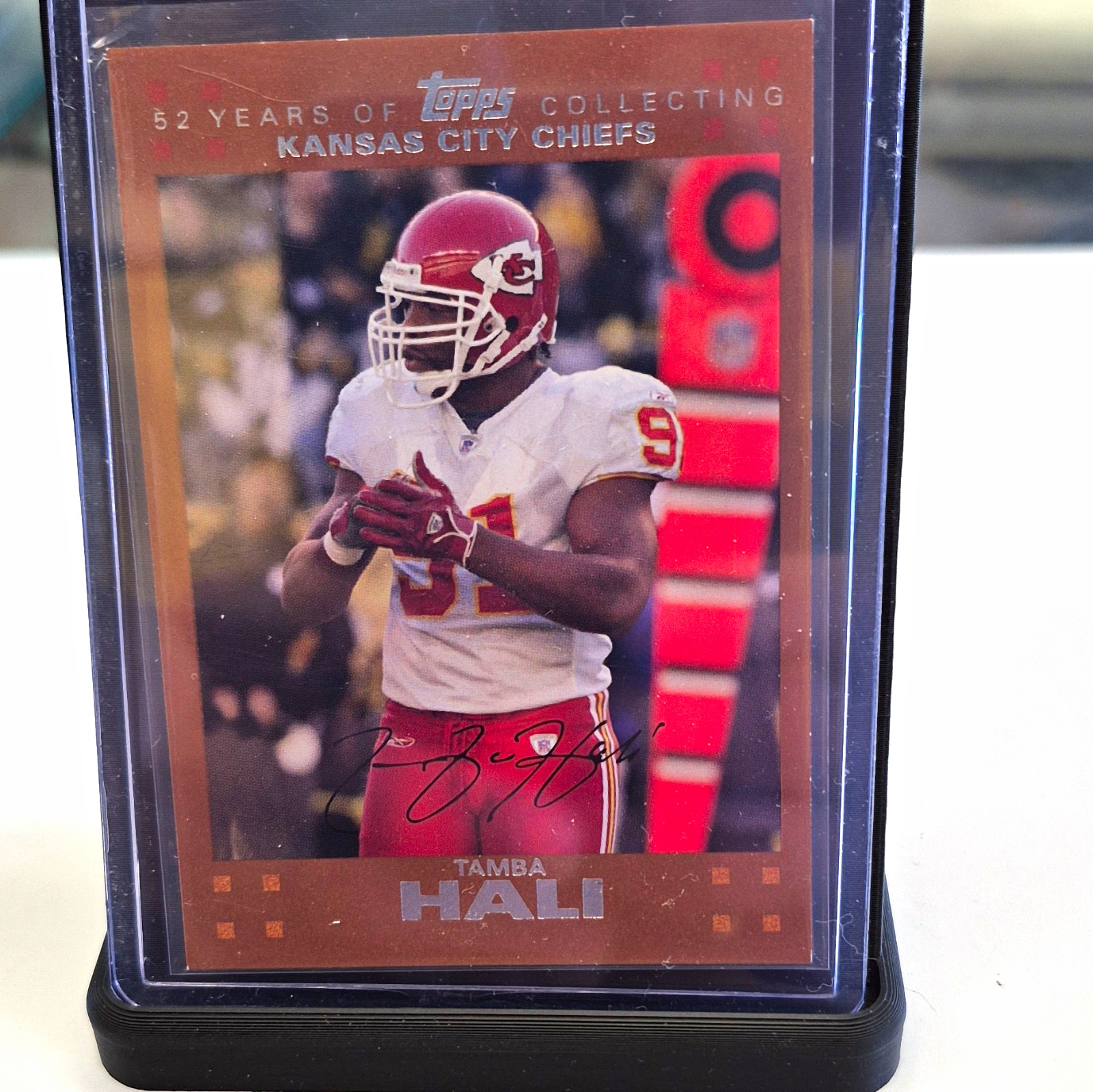 Topps 2007 Tamba Hali #258 Copper 52/2007 numbered Auto Kansas City Chiefs NFL