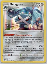 Metagross 119/195 Holo Rare Silver Tempest Pokemon Near Mint