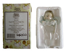 2002 PRECIOUS MOMENTS ANGEL WITH SNOWFLAKE TRIO CHRISTMAS ORNAMENT 952346