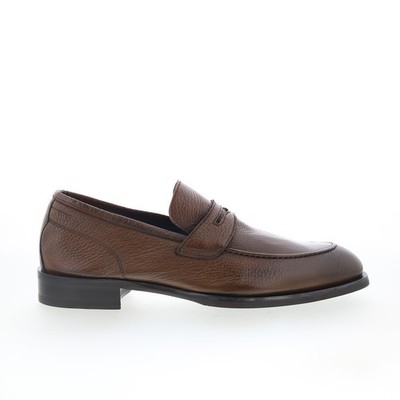 Di Bianco Brera Mens Brown Leather Slip On Loafers & Slip Ons Penny Shoes 9