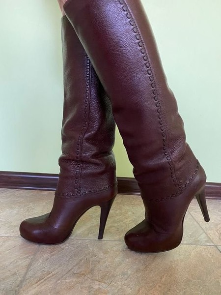 Damen Fabi Stiefel Burgund Leder 37,5