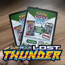 3x Sun & Moon LOST THUNDER - Pokemon TCG Online Code Card