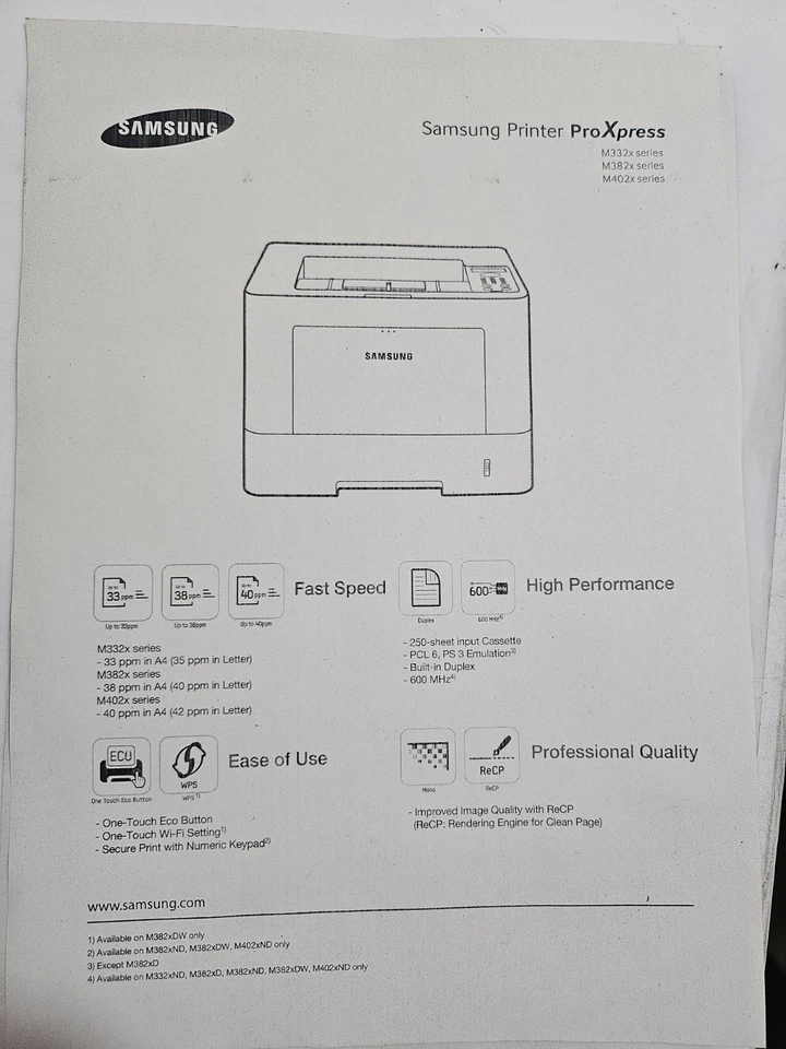 Stampante Laser Samsung SL-M4020ND A4 usb rete 40 ppm fronte/retro con toner #08 - Immagine 4 di 4