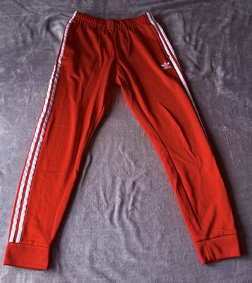 adidas Originals Trainingshose Herren Rot/Weiß 3-Streifen Elastikbund M