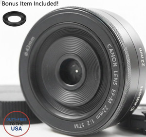 [Mint+++] Canon EF-M 22mm f/2 STM Lens for EOS M Black + FREE Lens Hood