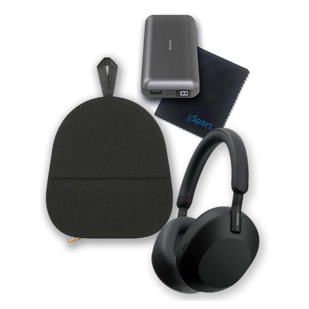 Sony WH-1000XM5 Wireless Noise Cancelling Headphones & gSport Accessory Kit