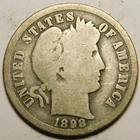 1898 O Barber Dime 90% Silver G-VG  "Actual Coin Pictured - Not Cleaned"
