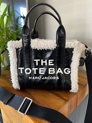 black leather fur tote bag marc jacobs small | eBay