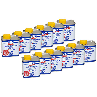 12x 500 ml Bremsflüssigkeit LIQUI MOLY SL6 DOT4 für KTM Moto Guzzi Malaguti MV