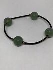 Jade And Silver Beaded Bracelet