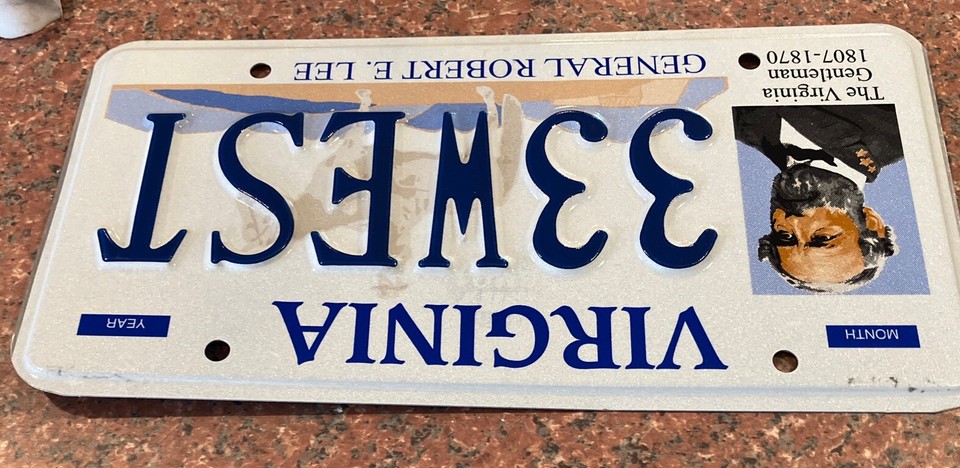Exp Virginia Personalized Vanity License Plate Va DMV Tag Robert E Lee