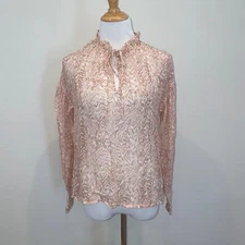 Cleobella Aniya Blouse In Zebra Pink L/S Size XS NWT