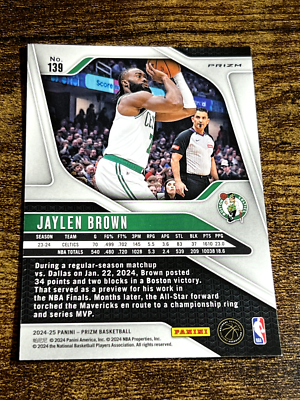 JAYLEN BROWN 2024-25 Panini Prizm NBA Silver Refractor #139