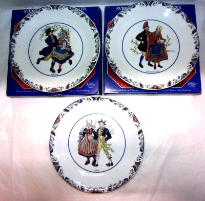 Lot of 3 Rostrand Svenska Swedish National Costumes 6'' Plates