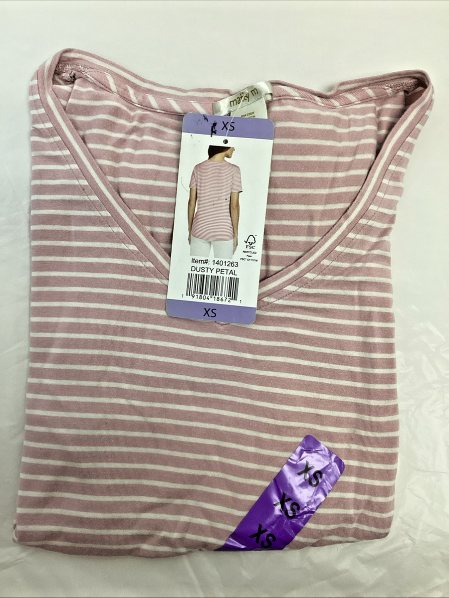 Matty M - V Neck Side Tie Tee - Style: Dusty Petal - Size: XS