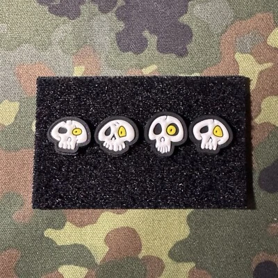 CYKOVISUALS 💀 TINY SKULLS 4 PVC Patch Set w/Hook Back MINI RANGER EYE Luminous GLOWS