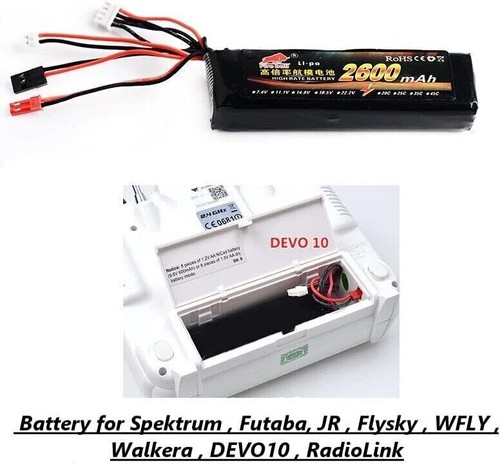 Battery for JR/Spektrum/Walkera/DEVO10Transmitter 11.1V 2600mAh 8C 3S Li-Poly RC - Picture 3 of 8