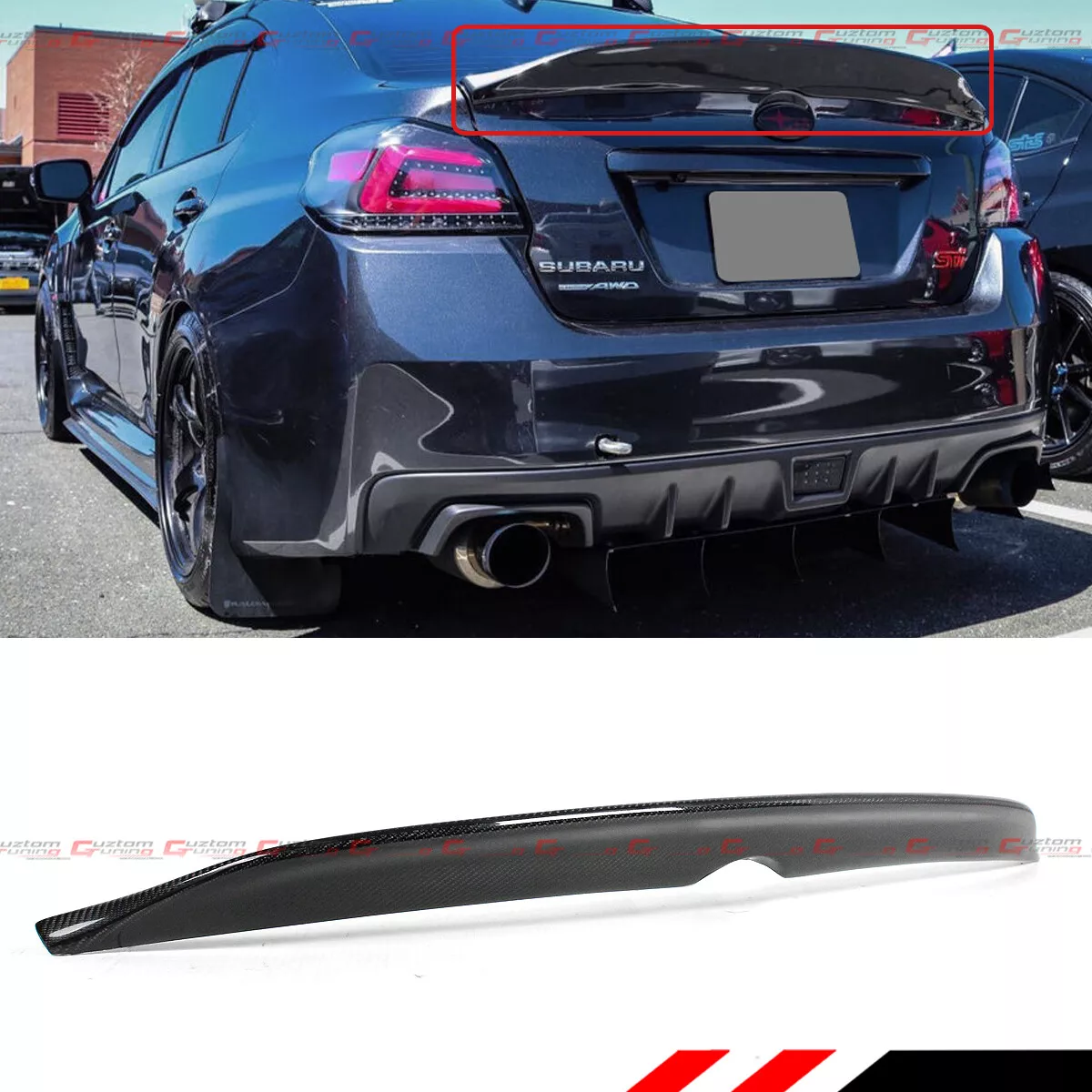 FOR 15-21 SUBARU WRX STI SEDAN HIGHKICK DUCKBILL CARBON FIBER TRUNK SPOILER  WING