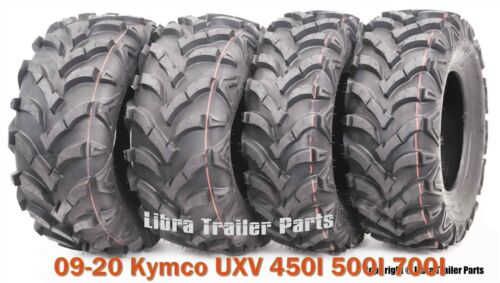25X8X12 & 25X10X12 Set 4 ATV Solid Mud Tires fit 09-20 Kymco UXV 450I 500I 700I