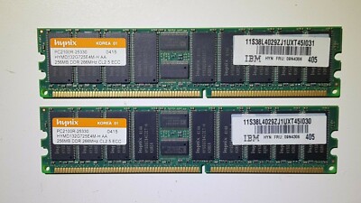 IBM 512MB 2x 256MB DDR 266Mhz CL2.5 Arbeitsspeicher RAM PC2100R-20330 Hynix HYMD132G725E4