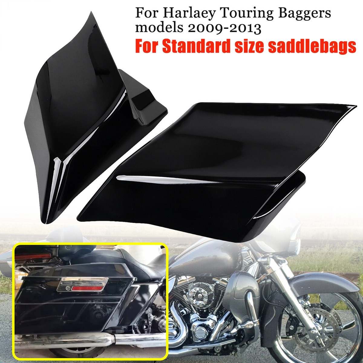 Gloss Black Side Cover Panel For Harley Touring Electra Road