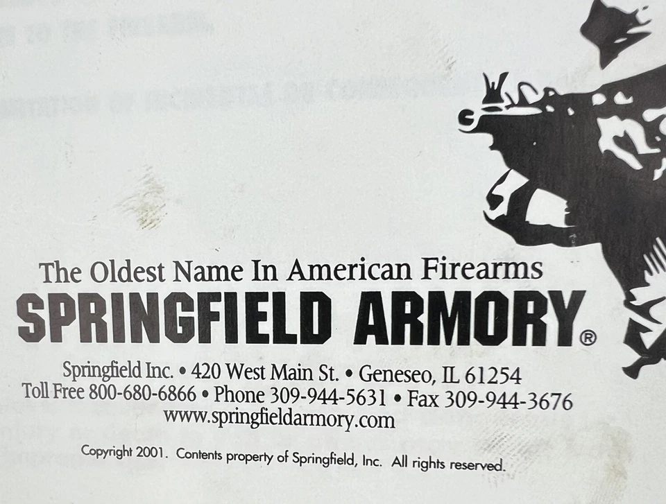 Pistolas Springfield Armory XD 2001 de colección manual de operación y seguridad 34 páginas Foto 3 de 4