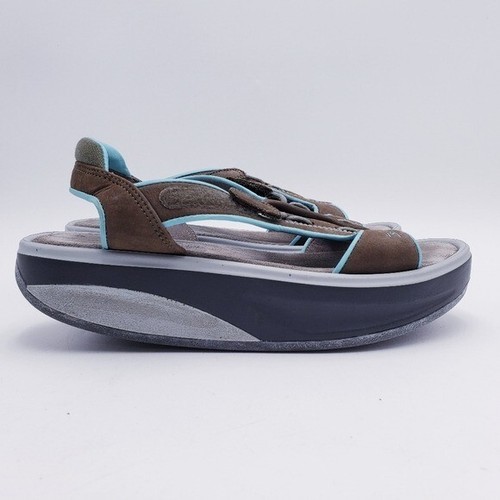 MBT Staka Beluga Sandalias Mujer 7.5 Marrón Cómodas Sin Cordones Tonificación Rocker Zapato