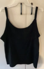 H&M Sleeveless Ribbed Black Stretch Tank Top - Size - XXL