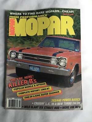 Vintage Mopar High Performance Magazine March 1990 Back Issue