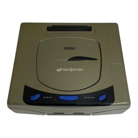 Sega Saturn Gray Console W/BOX,controller,AV cable"/JAPAN Tested working
