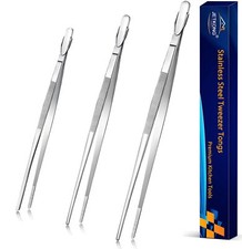 Extra Long Kitchen Tweezers Heavy Duty Stainless Steel Cooking Tweezers, Set ...
