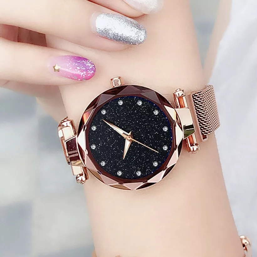 Women s Starry Sky Watch Diamond Magnetic Band Quartz Analog